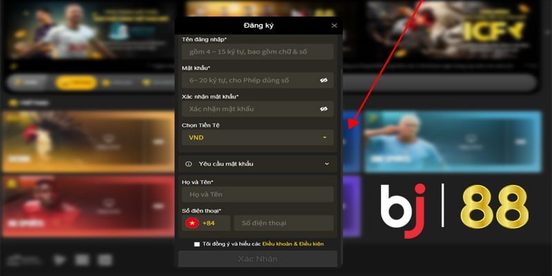 Đăng ký BJ88 trên điện thoại 